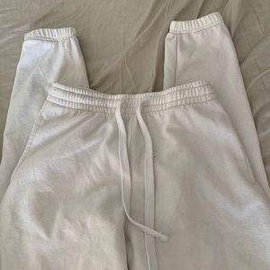 white sweatpants
